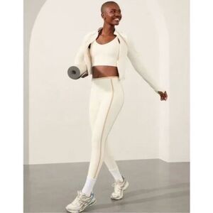 NWT New ATLETA Ultra High Rise Elation Tight Legging Tipped Stripe Bone Tan M